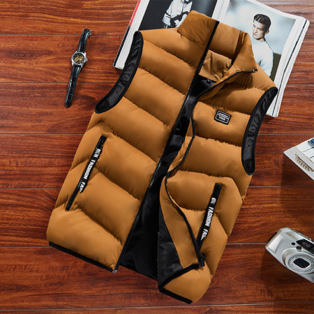 Men Autumn Winter Jackets Thick Vests Man Sleeveless Warm Cotton - Biskit