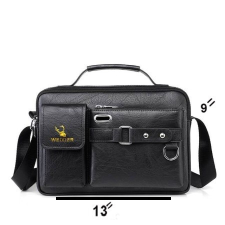 Men &amp; Women Pu Leather Shoulder Bag (Black Shape )