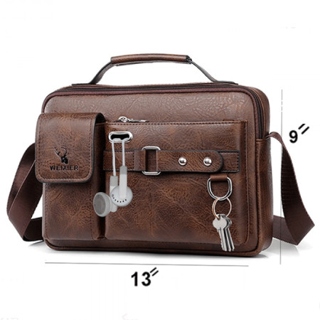 Men &amp; Women Pu Leather Shoulder Bag (Brown shape )