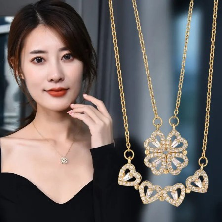 Magnetic Heart Shaped Pendant Necklace